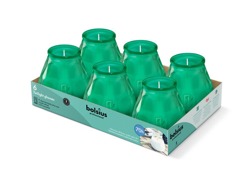 Bolsius Professional Sea Green Twilight Candles - Set of 6 (104mm x 99mm) 