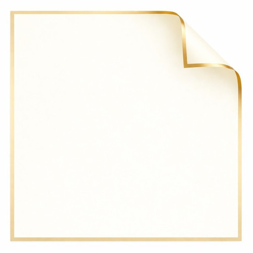 Korean Style Pre Cut Cello Wrap Sheets - Cream with Gold Border (100 Sheets)