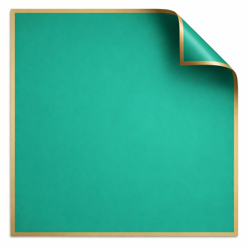 Korean Style Pre Cut Cello Wrap Sheets - Green with Gold Border (100 Sheets)