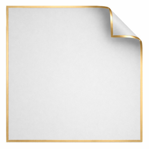 Korean Style Pre Cut Cello Wrap Sheets - Light Grey with Gold Border (100 Sheets)