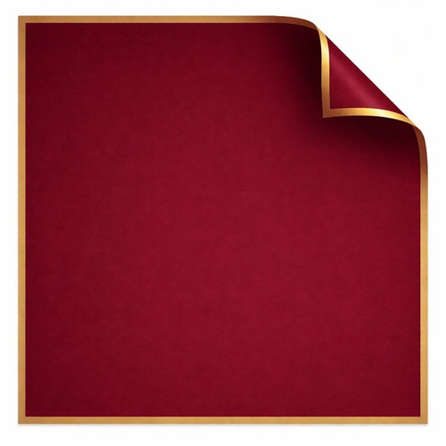 Korean Style Pre Cut Cello Wrap Sheets - Wine Red with Gold Border (100 Sheets)