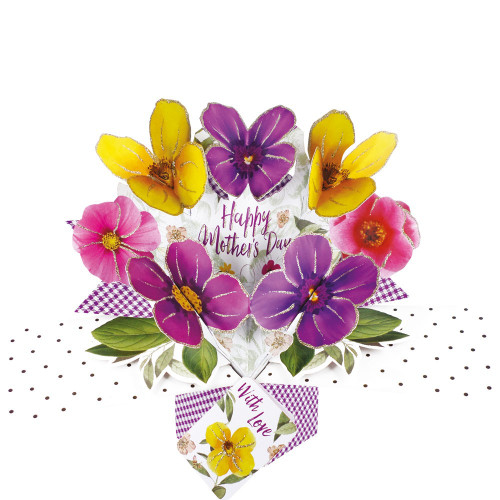 3D Pop Up Card by Second Nature - Happy Mothers Day Pansies