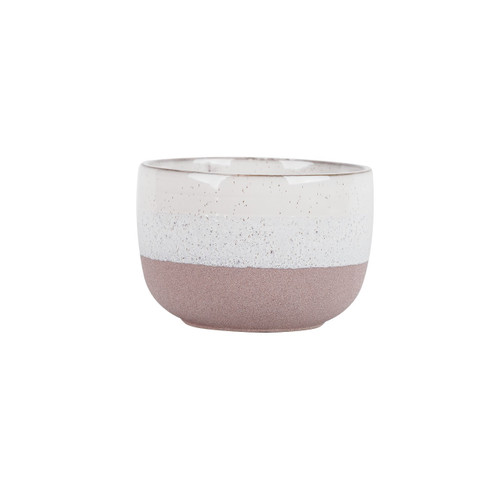 Hortus Pink & White Stoneware Pot (12cm H x 17cm Dia)