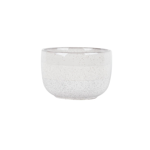 Hortus White Bordeaux Stoneware Pot (12cm H x 17cm Dia)