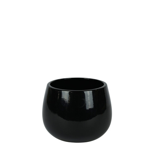 Hortus Glossy Black London Pot (12cm H x 13cm Dia)