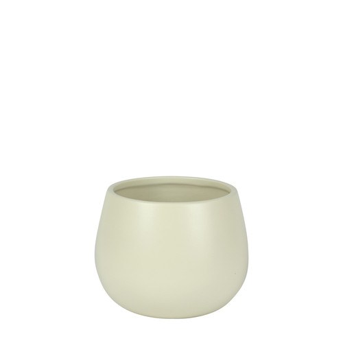 Hortus Matt Cream London Pot (12cm H x 13cm Dia)