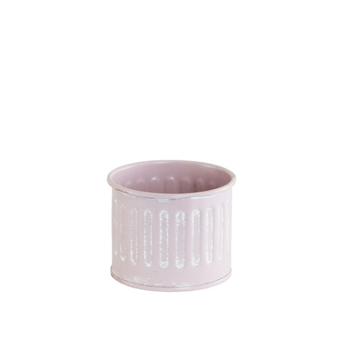 Mini Whitewash Pink Debossed Zinc Pot