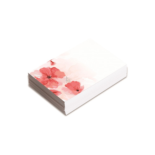 Pack of 25 Small Pink Watercolour Flower Cards