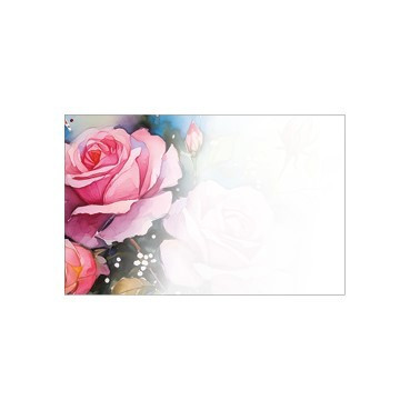 Pack of 25 Small Painted Pink Rose Cards 