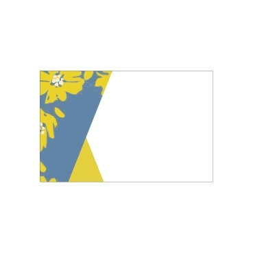 Pack of 25 Small Yellow and Blue Flower Illustration Cards