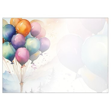 Pack of 6 Large Painted Balloon Blank Cards 