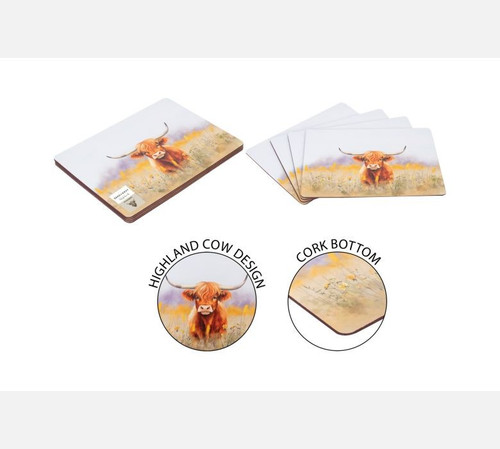 Rustic Highland Cow Placemats (Pack of 4)