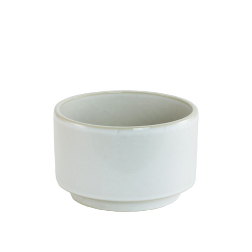 White Reactive Round Ceramic Planter (9cm)