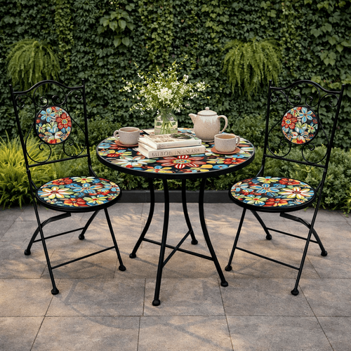 Floral Design Multicoloured Bistro Set