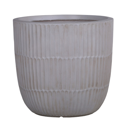 Set of 4 Hortus Outdoor Cement Look Light Grey Planters