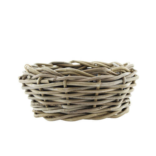 Hortus Drypot Grey Rattan Bowl (30cm Dia)