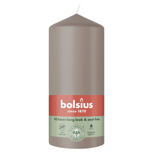 Bolsius Light Taupe Essentials Pillar Candle (130mm)