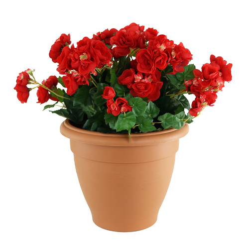 Red Artificial Begonia Tub