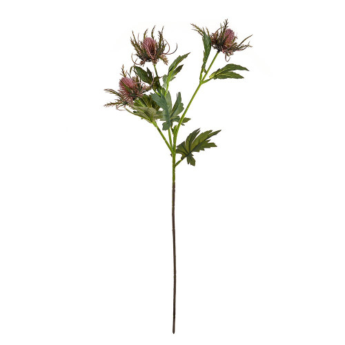 Dark Pink Artificial Sea Holly Spray (67cm)