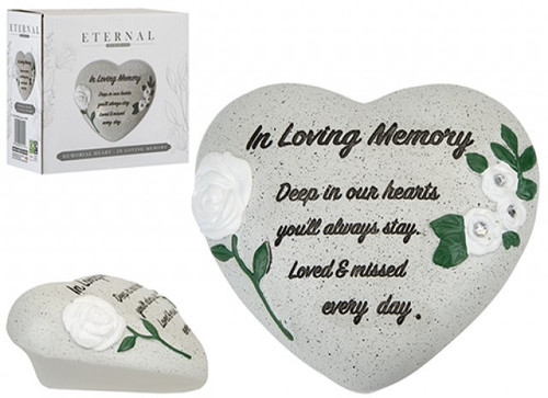 Memorial Heart with Roses & Diamantes