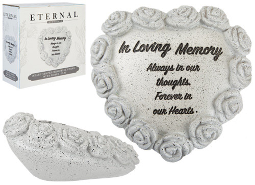 Gray In Loving Memory Stone Heart