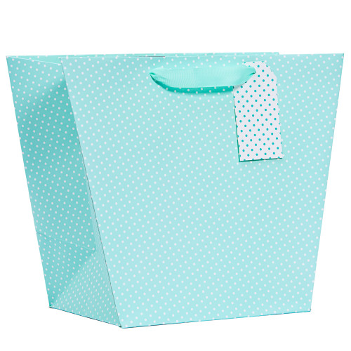 Mint Polka Vase Shaped Gift Bag (Large)