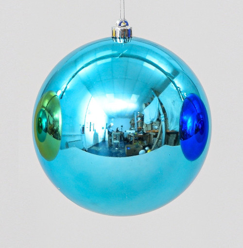 Aqua Blue Shiny Christmas Bauble (20cm)