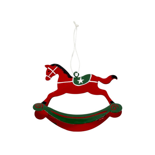Red Rocking Horse Hanging Decoration (11.5cm)