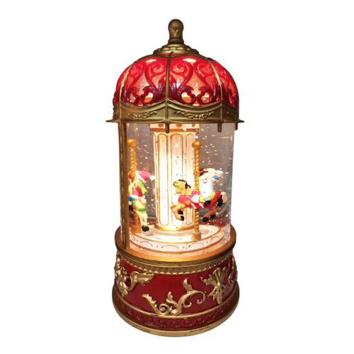 Festive Carousel Light Up Snow Globe (22cm)