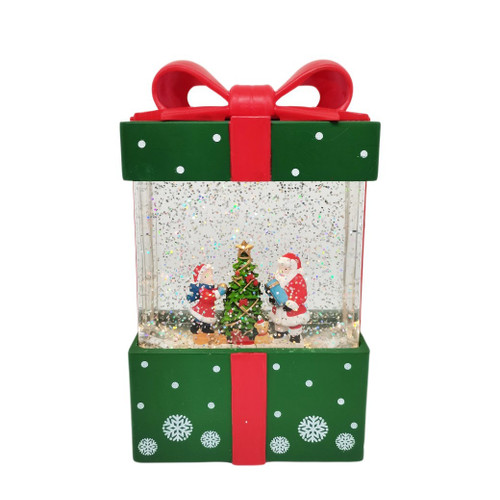 Green Christmas Gift Snow Globe (19cm)