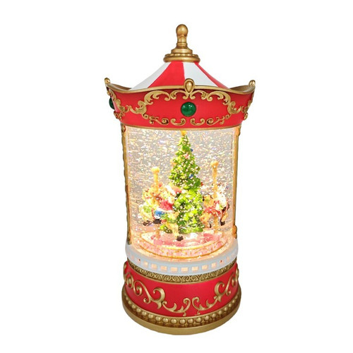 Festive Carousel Light Up Snow Globe (24.5cm)