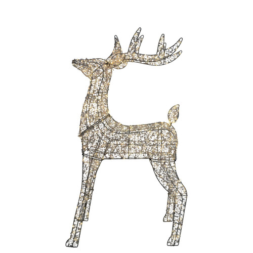 Reindeer Warm White LED Flashing Lights & 6Hr Timer (100cm)