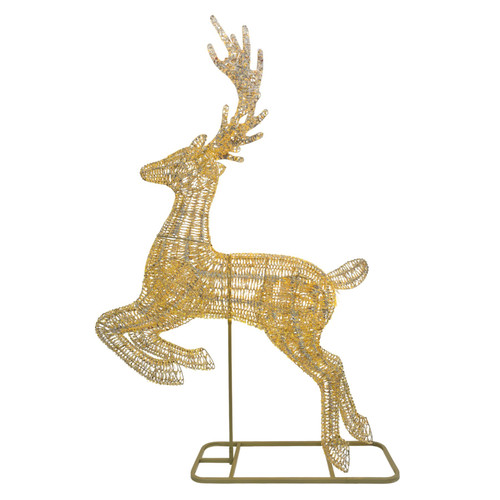 Shiny Gold Reindeer Warm White LED Flashing Lights (337cm)