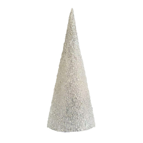 White Beaded Cone Tree (30cm)