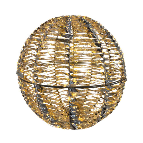 Shiny Gold Hanging Ball with Warm White LED Flashing Lights (50cm)