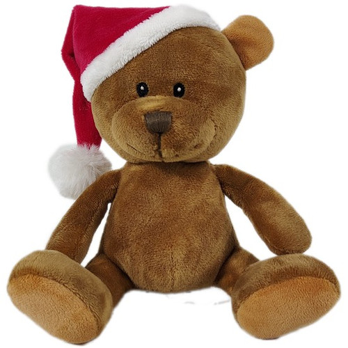 Suki - Brown Baby Bundles Bear with Santa Hat