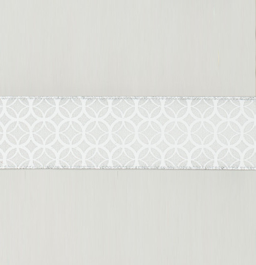 Silver Circular Trellis Ribbon (63mm x 9.1m)