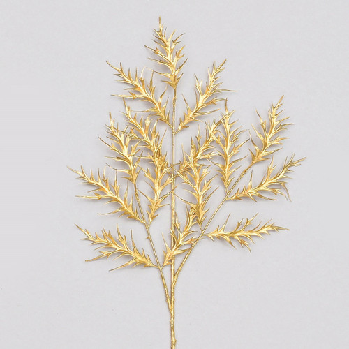Gold Plastic Leaf Spray (66cm)