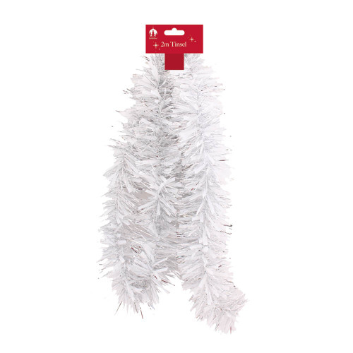 White Chunky Christmas Tinsel (2m)