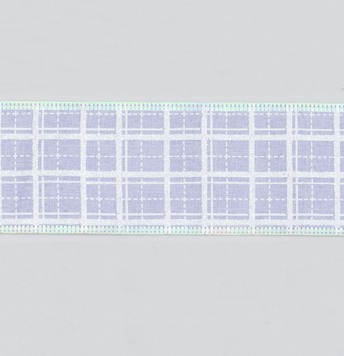 Lilac Glittery Box Check Ribbon (63mm x 9.1m)