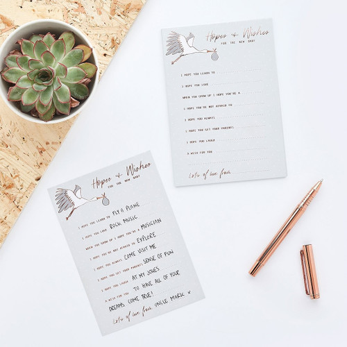 Baby Shower Hopes & Wishes Cards (10Pk)