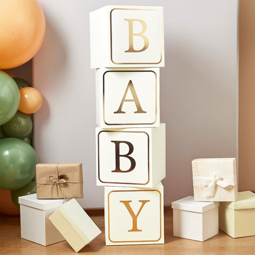 Gold Foiled Jumbo Decorative Baby Blocks