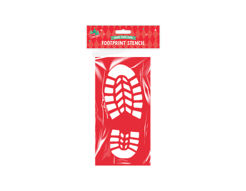 Red Christmas Footprint Stencil