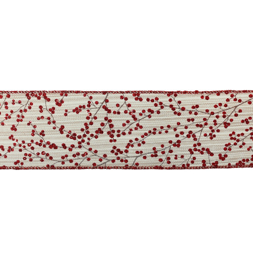 Red Shiny Berry Natural Ribbon (2.5inch)