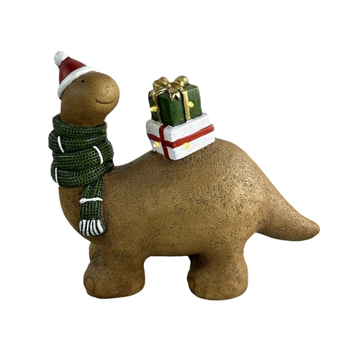 Warm White LED Dinosaur with Presents (34cm)