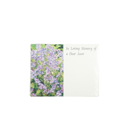 Dear Aunt In Loving Memory Florist Card (Pack of 50)