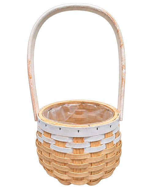Two Tone Round Meadow Weave Basket