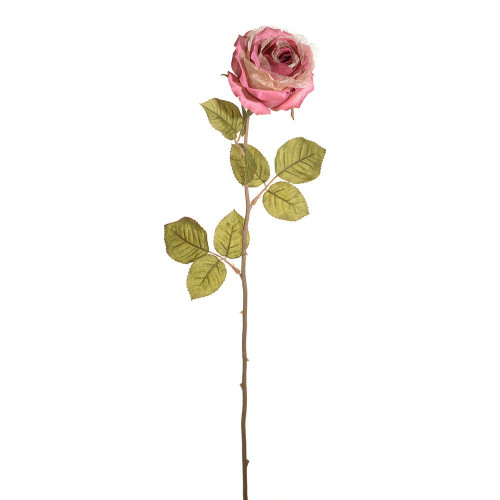 Dark Pink Etching Rose Stem (64cm)