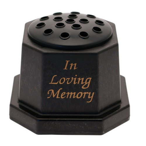 Resin Grave Vase - 'In Loving Memory' - Black Resin Grave Vase - 'In Loving Memory' - Black