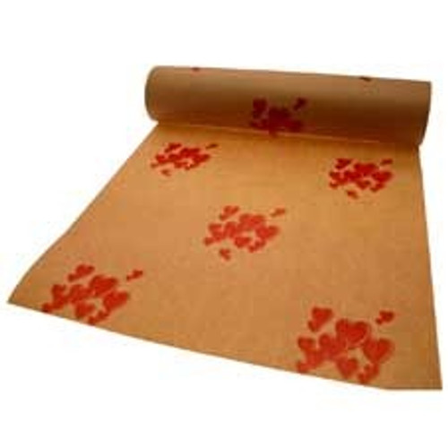 Natural Kraft Paper with Red Hearts Natural Kraft Paper with Red Hearts